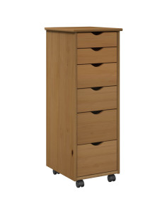Mobile con Ruote con ruota Marrone miele 34 x 39 x 93,5 cm 2