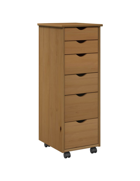Mobile con Ruote con ruota Marrone miele 34 x 39 x 93,5 cm