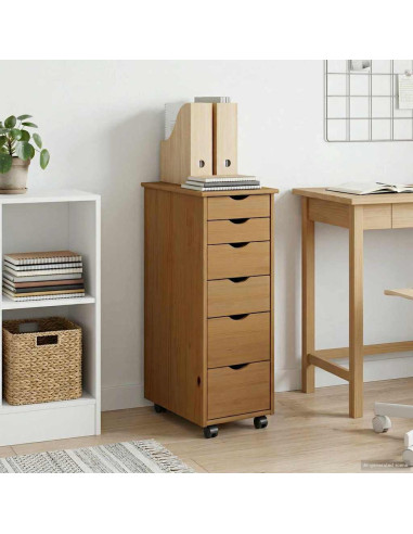 Mobile con Ruote con ruota Marrone miele 34 x 39 x 93,5 cm