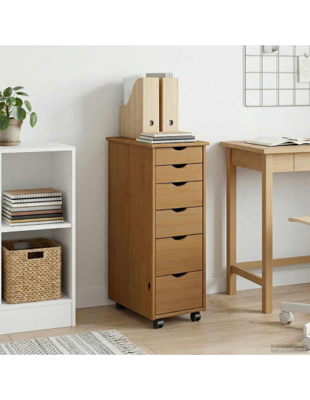 Mobile con Ruote con ruota Marrone miele 34 x 39 x 93,5 cm