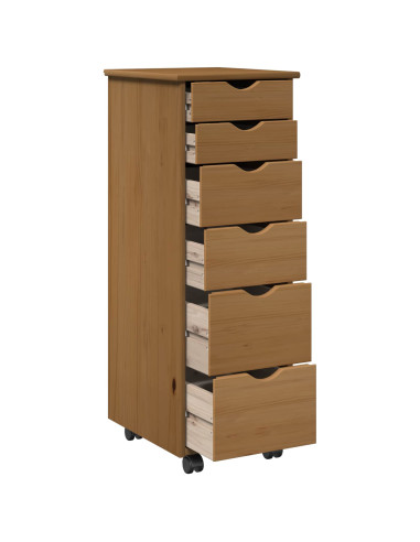 Mobile con Ruote con ruota Marrone miele 34 x 39 x 93,5 cm