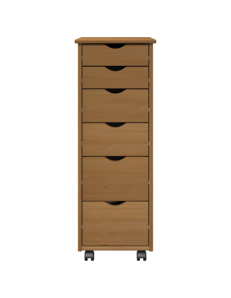 Mobile con Ruote con ruota Marrone miele 34 x 39 x 93,5 cm