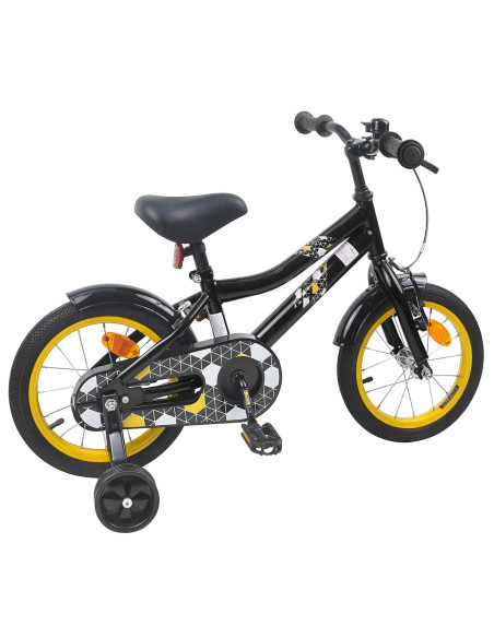 Bicicletta per Bambini 16 Pollici per bambini di 4-6 anni Nero