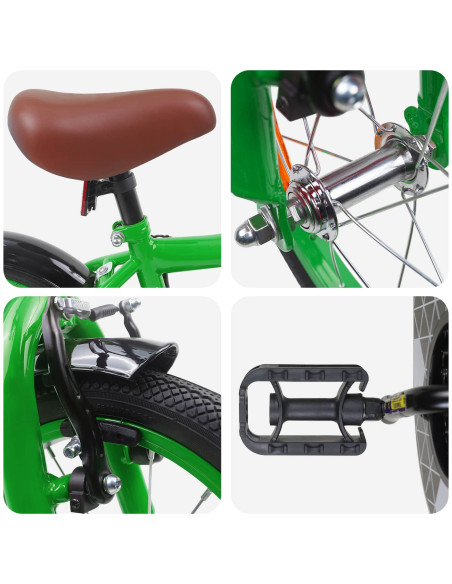 Bicicletta per Bambini 12 Pollici per bambini di 2-4 anni Verde