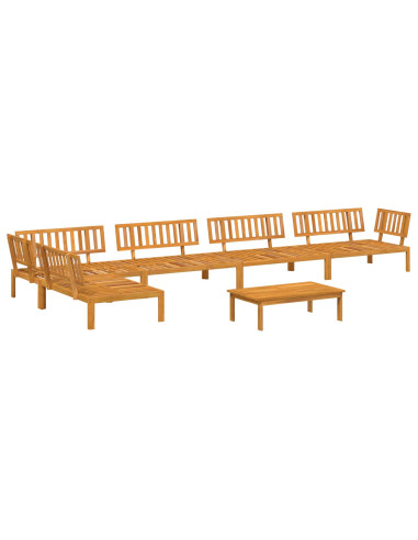 Set di divani 6 pcs Antracite Legno di Acacia Massello