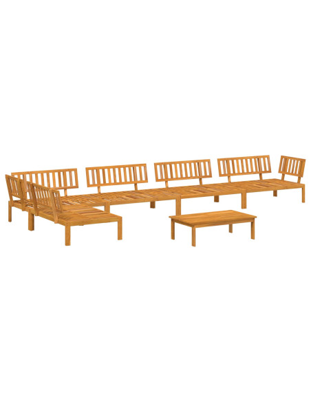 Set di divani 6 pcs Antracite Legno di Acacia Massello