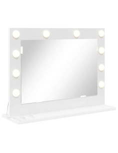 Specchio da Vanità Rettangolare Bianco 60 x 45 x 18 cm 2