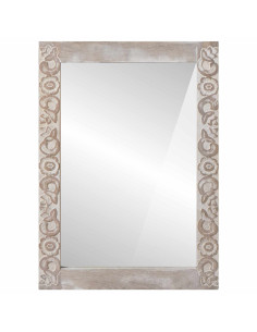 Specchio da bagno Bianco 50 x 70 x 3 cm Legno di mango massello 2