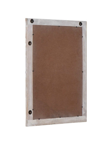 Specchio da bagno Bianco 50 x 70 x 3 cm Legno di mango massello