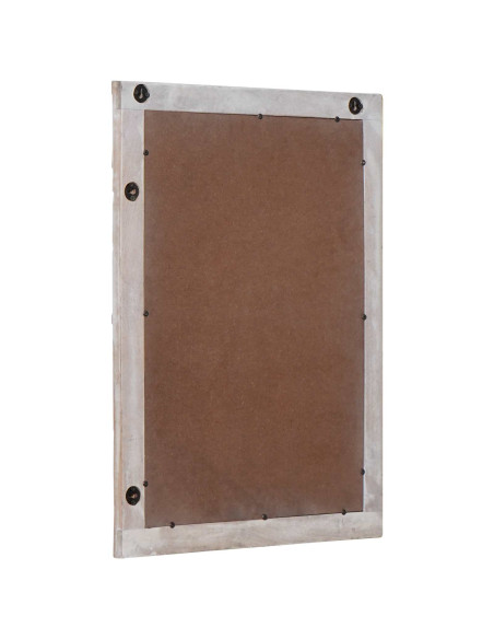 Specchio da bagno Bianco 50 x 70 x 3 cm Legno di mango massello