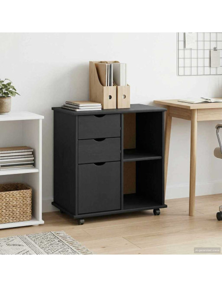 Mobile con Ruote con ruota Nero 63,5 x 39 x 65,5 cm