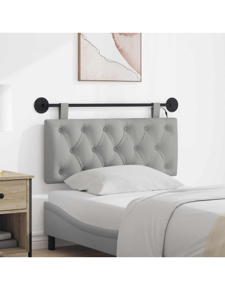 Testiera sospesa Con luce LED Grigio Nuvola Tessuto