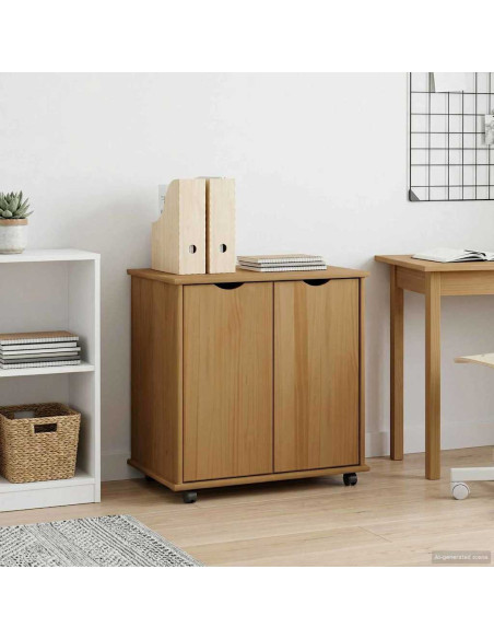 Mobile con Ruote con ruota Marrone miele 100 x 39 x 65,5 cm