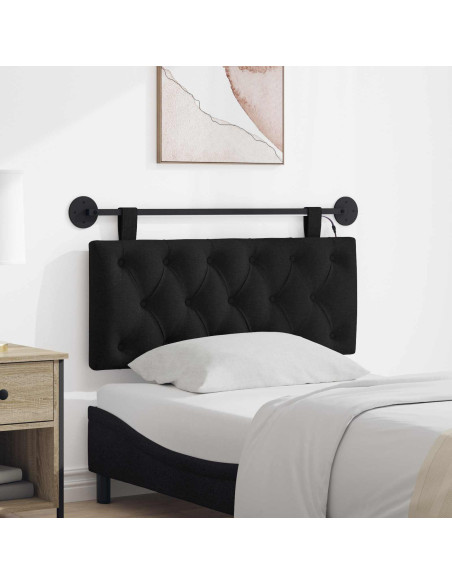 Testiera sospesa Con luce LED Nero Tessuto