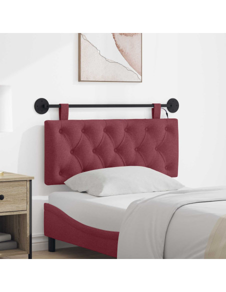 Testiera sospesa Con luce LED Rosso Vino Tessuto