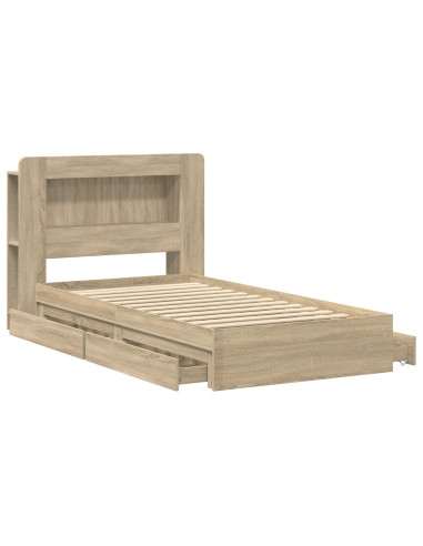 Telaio del letto con storage Rovere Sonoma 90 x 190 cm