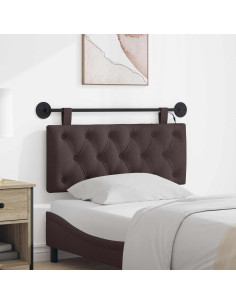 Testiera sospesa Con luce LED Marrone Scuro Tessuto