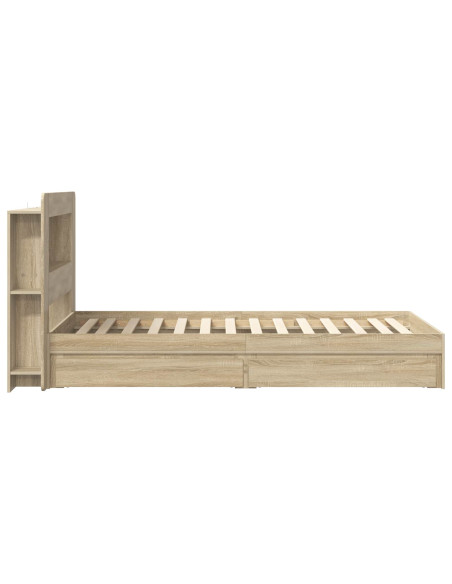 Telaio del letto con storage Rovere Sonoma 90 x 190 cm