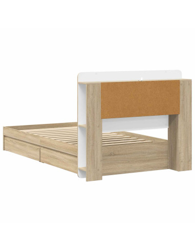 Telaio del letto con storage Rovere Sonoma 90 x 190 cm