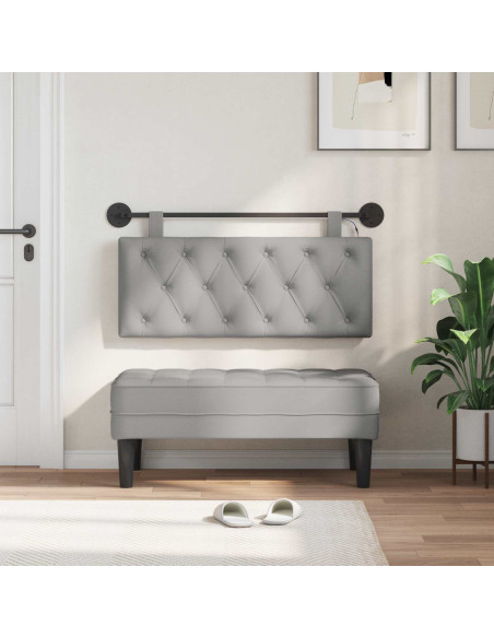 Testiera sospesa Con luce LED Grigio Nuvola Tessuto