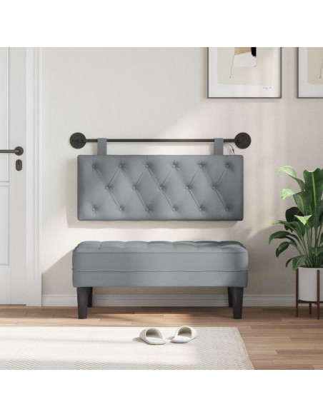 Testiera sospesa Con luce LED Grigio Chiaro Tessuto