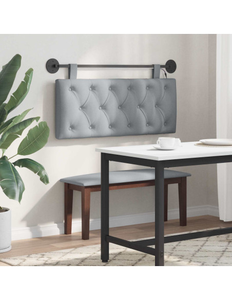 Testiera sospesa Con luce LED Grigio Chiaro Tessuto