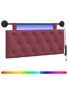 Testiera sospesa Con luce LED Rosso Vino Tessuto 2