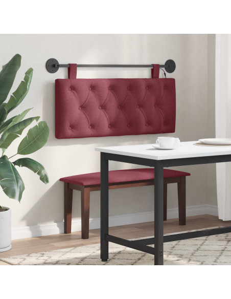 Testiera sospesa Con luce LED Rosso Vino Tessuto