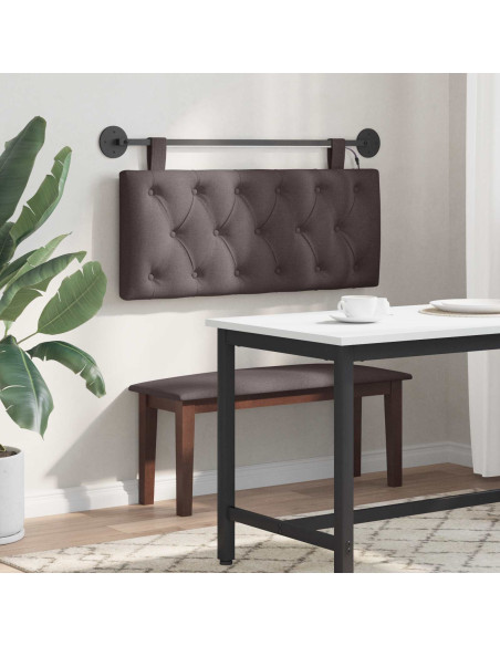 Testiera sospesa Con luce LED Marrone Scuro Tessuto