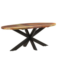 Tavolo da Pranzo 200x100x75cm in Legno Massello di Recupero 2