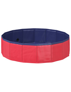 Piscina Pieghevole per Cani Rosso e Blu 80 x 80 x 20 cm PVC 2