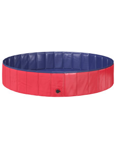 Piscina Pieghevole per Cani Rosso e Blu Ø 160 x 30 cm PVC 2