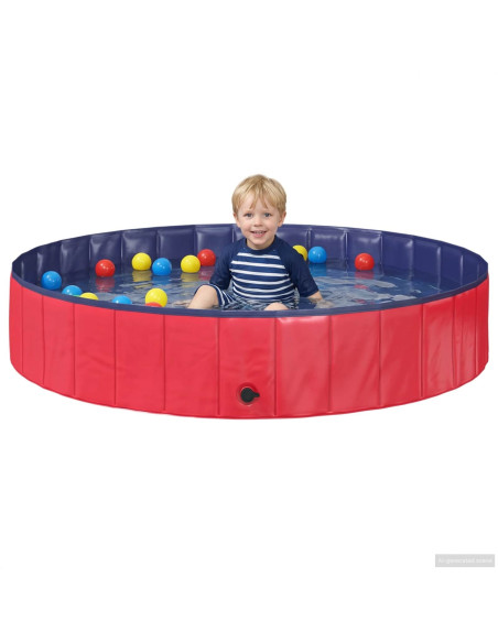 Piscina Pieghevole per Cani Rosso e Blu Ø 160 x 30 cm PVC