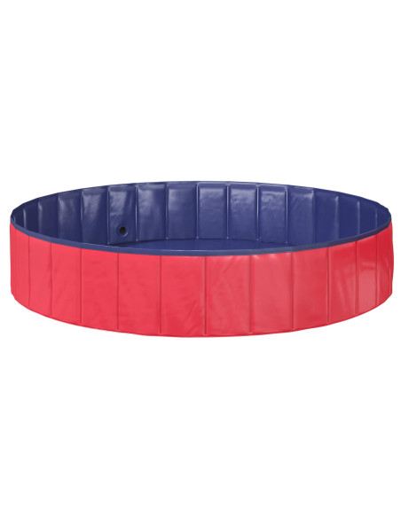 Piscina Pieghevole per Cani Rosso e Blu Ø 160 x 30 cm PVC