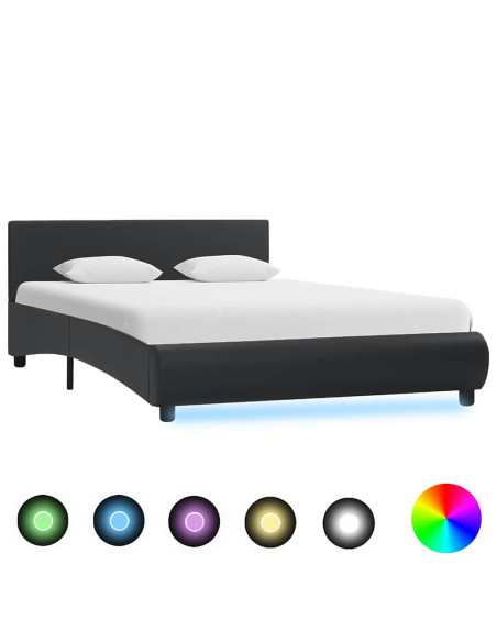 Giroletto con LED Nero in Similpelle 120x200 cm