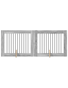 Cancello per cani con supporti 2 pcs Grigio Sonoma 100 x 80 cm 2
