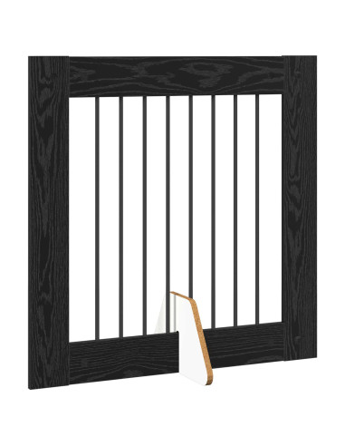 Cancello per cani con supporti 2 pcs Rovere Nero 80 x 80 cm