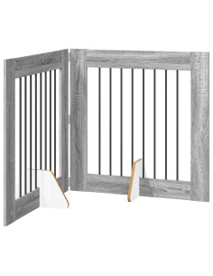 Cancello per cani con supporti 2 pcs Grigio Sonoma 80 x 80 cm 2
