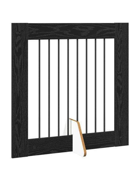 Cancello per cani con supporti 4 pcs Rovere Nero 80 x 80 cm