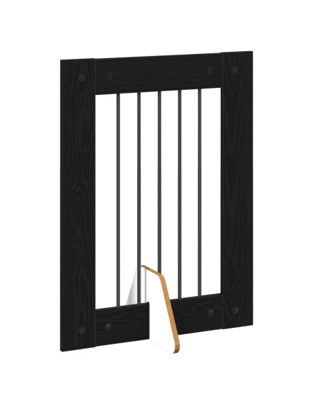 Cancello per cani con supporti 2 pcs Rovere Nero 60 x 80 cm