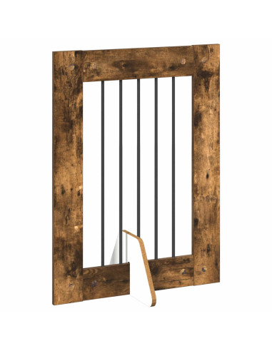 Cancello per cani con supporti 2 pcs Rovere Fumo 60 x 80 cm