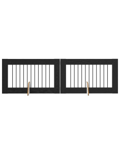 Cancello per cani con supporti 2 pcs Rovere Nero 100 x 60 cm 2