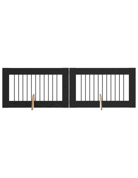 Cancello per cani con supporti 2 pcs Rovere Nero 100 x 60 cm