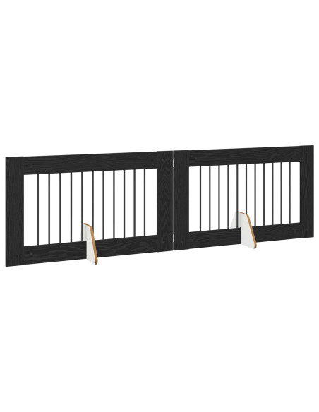 Cancello per cani con supporti 2 pcs Rovere Nero 100 x 60 cm