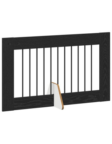 Cancello per cani con supporti 4 pcs Rovere Nero 100 x 60 cm