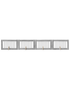 Cancello per cani con supporti 4 pcs Grigio Sonoma 100 x 60 cm 2