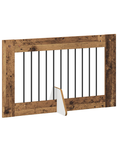 Cancello per cani con supporti 4 pcs Legno antico 100 x 60 cm