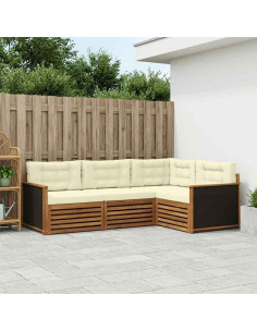Set di divani da esterno 4 pcs Naturale e Crema