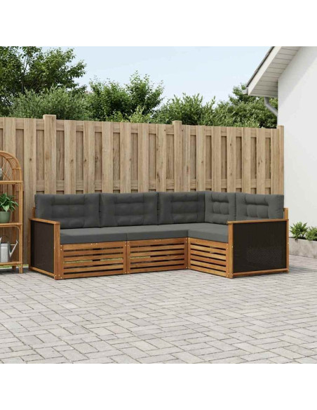 Set di divani da esterno 4 pcs Naturale e Antracite