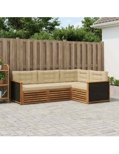 Set di divani da esterno 4 pcs Naturale e Beige